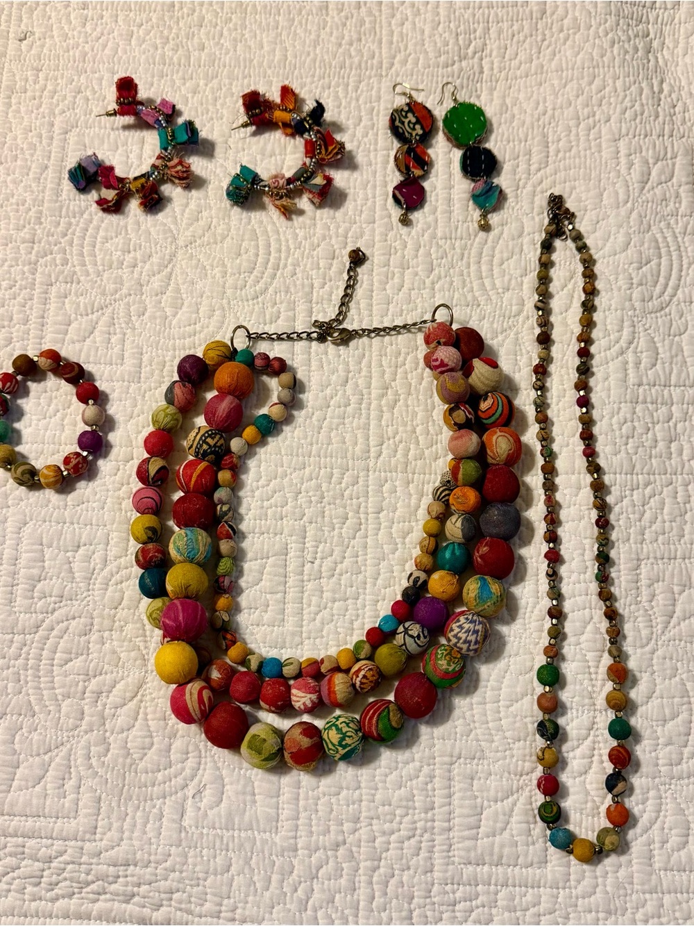 Multicolor Beaded Layered Necklace Set - Colorful Statement Jewelry